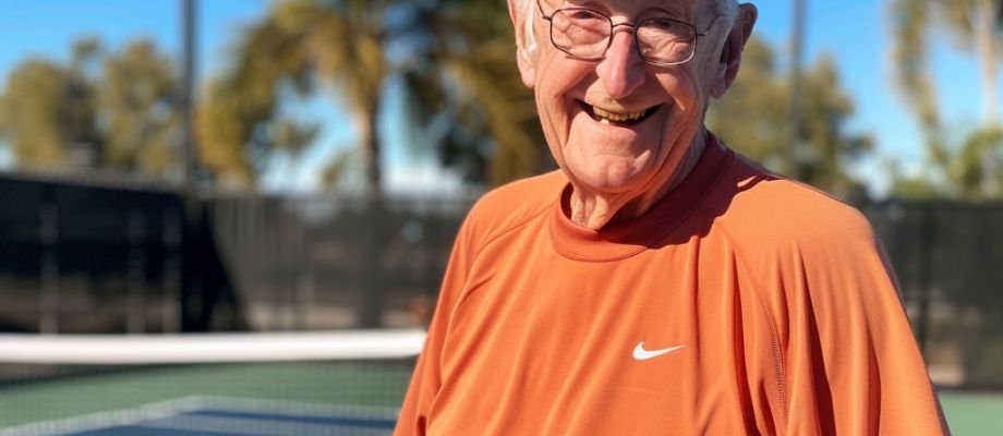 Senior on Pickleball court