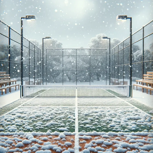 Snowy Outdoor Pickleball Court