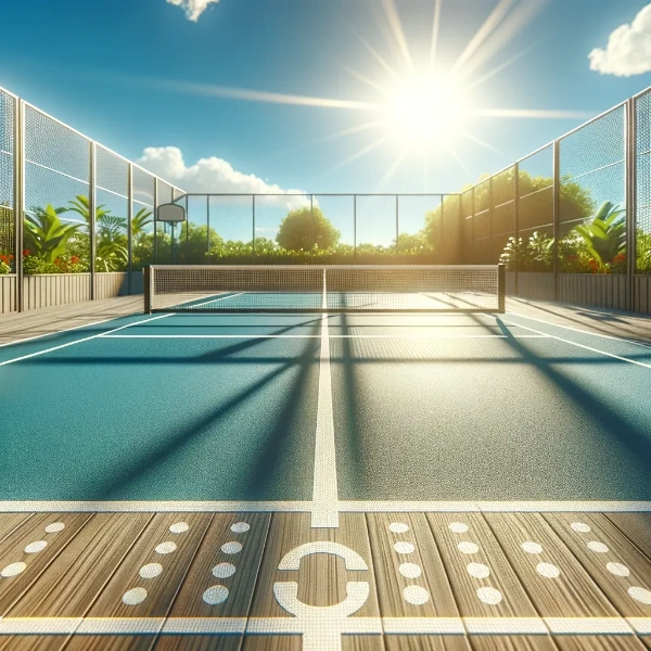 Sunny Outdoor Pickleball Court